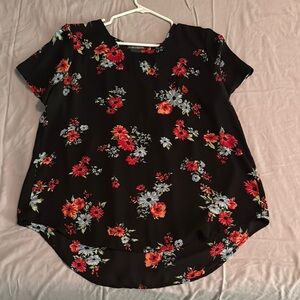 Floral Black Women's Top